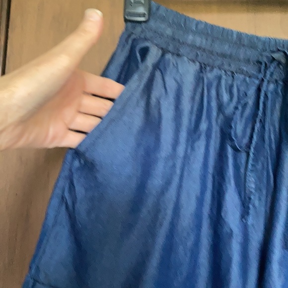 short tencel pull on elastic waist short with pockets casual size M - Picture 4 of 17